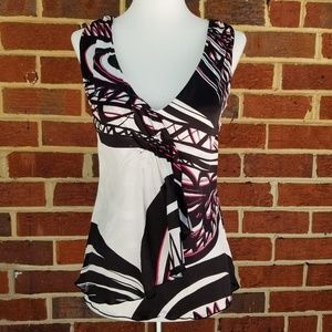 Trina Turk Silk Abstract Print Top Small